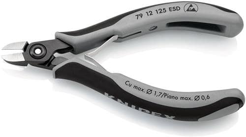 KNIPEX Präzisions-Elektronik-Seitenschneider L.125mm Facette ja,sehr kl.pol.