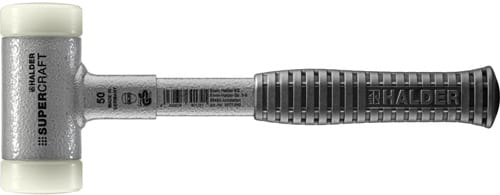 HALDER Schonhammer SUPERCRAFT L.310mm Kopf-D.50mm rückschlagfrei hart Nyl. weiß HALDER