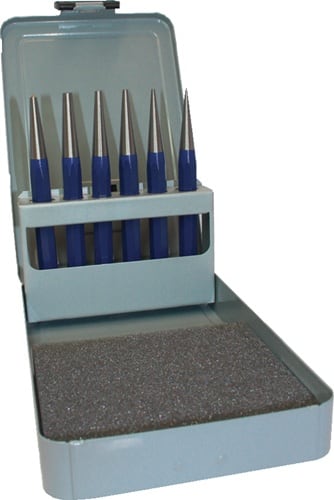TECWERK Durchtreibersatz 6tlg.1-2-3-4-5+Körner-D.4mm Metallkass.TECWERK