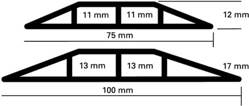 EHA Kabelbrücken L3000xB75xH12mm Ku.grau m.Doppelklebeband