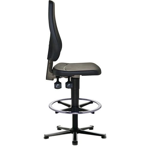TECWERK Arbeitsdrehstuhl TECWERK Bodengleiter+Fußring Integralschaum schwarz 580-850mm