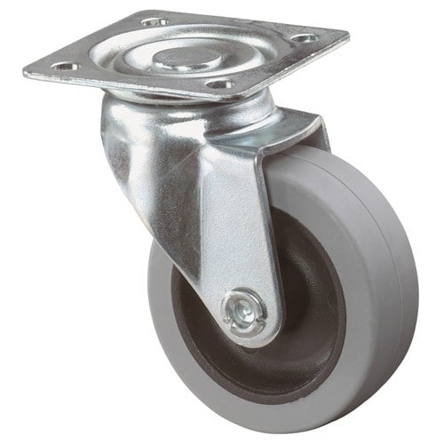 BS ROLLEN Lenkrolle D.50mm Trgf.35kg m.Platte grau BS ROLLEN