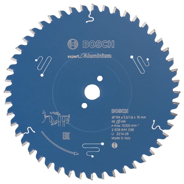 BOSCH Kreissägeblatt Expert for Aluminium, 184 x 16 x 2,6 mm, 48