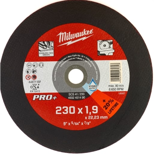 MILWAUKEE SCS41 1,9 mm Metalltrennscheibe PRO+ INOX 230 mm