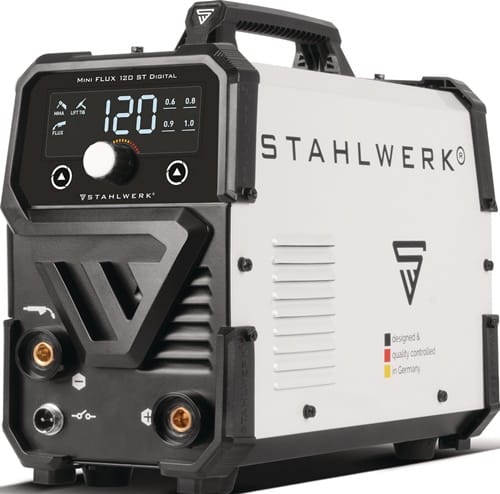 STAHLWERK Fülldrahtschweißgerät Mini FLUX 120 ST Digital m.Zub.20-120 A gasg.STAHLWERK