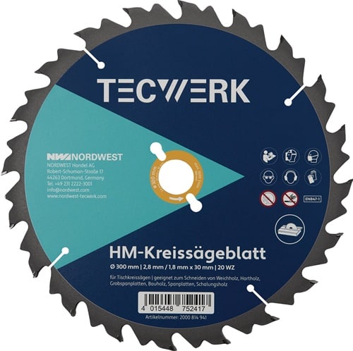 TECWERK Tischkreissägeblatt AD 400mm Z.28 WZ Schnitt-B.3,2mm TECWERK