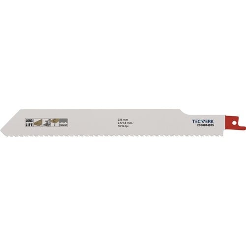 TECWERK Säbelsägeblatt L.225mm B.25mm TPI 10/14 2,5/1,8mm 5 St./Karte TW