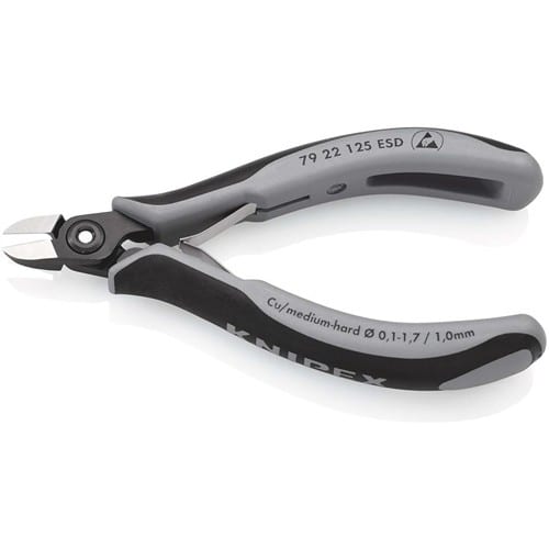 KNIPEX Präzisions-Elektronik-Seitenschneider L.125mm Form 2 Facette nein pol.