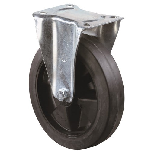 BS ROLLEN Bockrolle D.160mm Trgf.300kg Elastikgummi Platte L135xB110mm BS ROLLEN