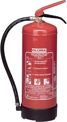 Dauerdruck-Pulverfeuerlöscher mit Wandhalter GLORIA