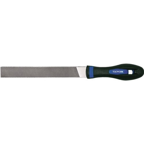 TECWERK Werkstattfeile DIN 7261 L.250mm Q.25x6mm Hieb 2 Flachstumpf 2K-Ergo TECWERK