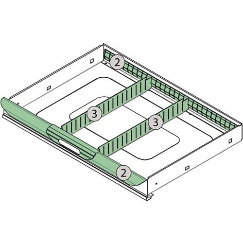 TECWERK Schubladenunterteilungsmaterial 4-tlg.TECWERK