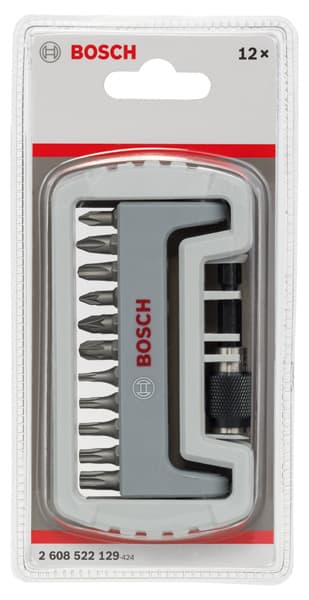 BOSCH Schrauberbit-Set Extra-Hart, 11-teilig, PH, PZ, T, 25 mm, Bithalter
