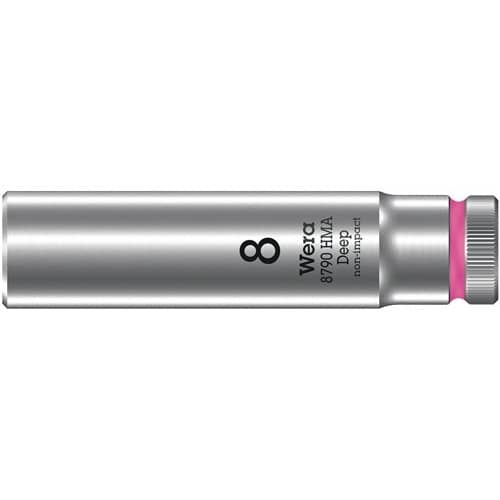 WERA Steckschlüsseleinsatz 8790 HMA Deep Außen-6-kant SW8mm 4-kant 1/4Zoll CrV L.50mm
