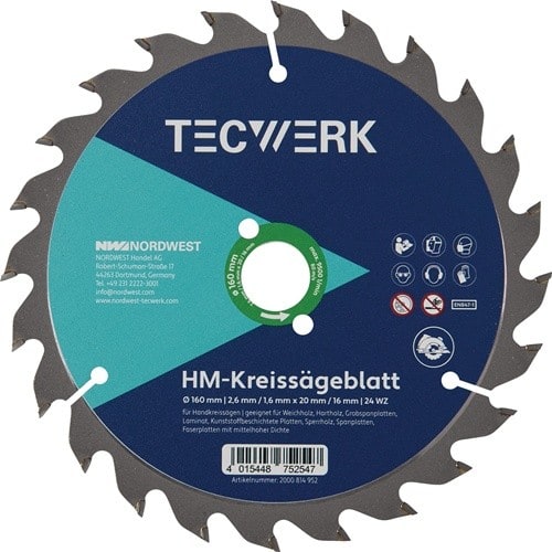 TECWERK Handkreissägeblatt AD 190mm Z.48 WZ Schnitt-B.2mm TECWERK