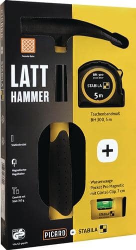 PICARD Latthammer 70080 DIN 7239 Kopf-G.600g m.Magnet geraut Chrom-Molybdän-Rohr