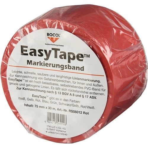 ROCOL Bodenmarkierungsband Easy Tape PVC rot L.33m B.75mm Rl.ROCOL