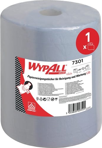 KIMBERLY-CLARK Wischtuch WYPALL L20 7301 L.ca.385 mmxB.ca.325mm blau 500 Tü./Rl.