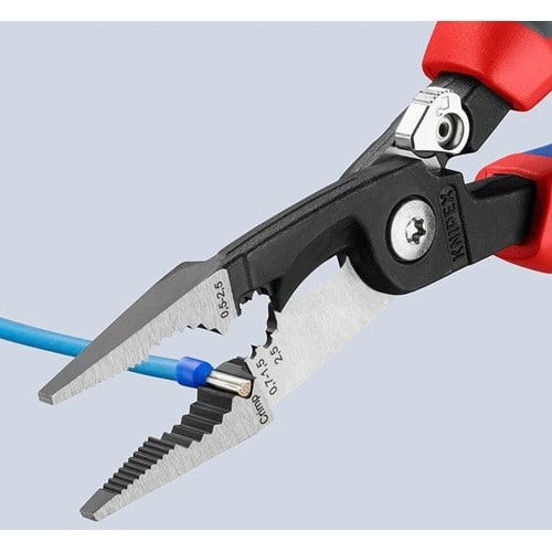 KNIPEX Elektroinstallationszange L.200mm pol.Comfort-Griff m.Öffnungsf.KNIPEX