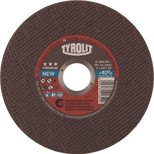 TYROLIT Trennscheibe Premium D125x1mm ger.INOX Bohr.22,23mm TYROLIT
