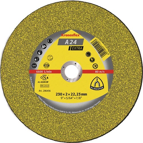 KLINGSPOR Trennscheibe A 24 Extra D230x3mm ger.STA Bohr.22,23mm KLINGSPOR