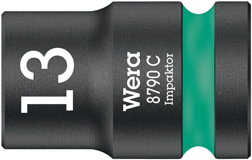 WERA Schlagschraubereinsatz 8790 C Impaktor Außen-6-kant SW13mm 4-kant 1/2Zoll L.38mm