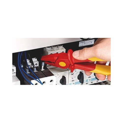 KNIPEX Kombizange L.180mm m.Weichkunststoff-Zone KU.glasfaserverst.VDE KNIPEX