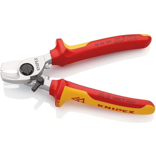 KNIPEX Kabelschere L.165mm Kopf verchr.VDE Mehrkomp.-Hüllen Form 2 KNIPEX