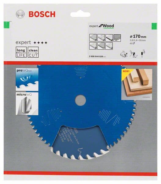 BOSCH Kreissägeblatt Expert for Wood, 170 x 30 x 2,6 mm, 40