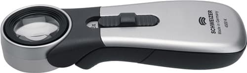 SCHWEIZER Handleuchtlupe Tech-Line CLASSIC Vergr.8x LED Linsen-D.30,0mm SCHWEIZER
