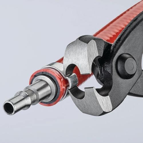 KNIPEX Ohrklemmenzange L.220mm Kopf schwarz atram.Ku.-Überzug seitl.Pressnase KNIPEX
