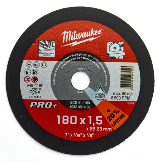 MILWAUKEE SCS41 1,5 mm Metalltrennscheibe PRO+ INOX 180 mm