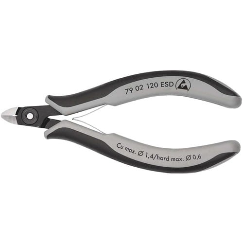 KNIPEX Präzisions-Elektronik-Seitenschneider L.120mm Form 0 Facette ja,sehr kl.pol.