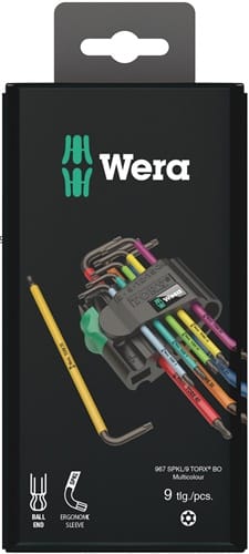 WERA Winkelschraubendrehersatz 967 SPKL 9tlg.T8-T40 m.Bohrung WERA