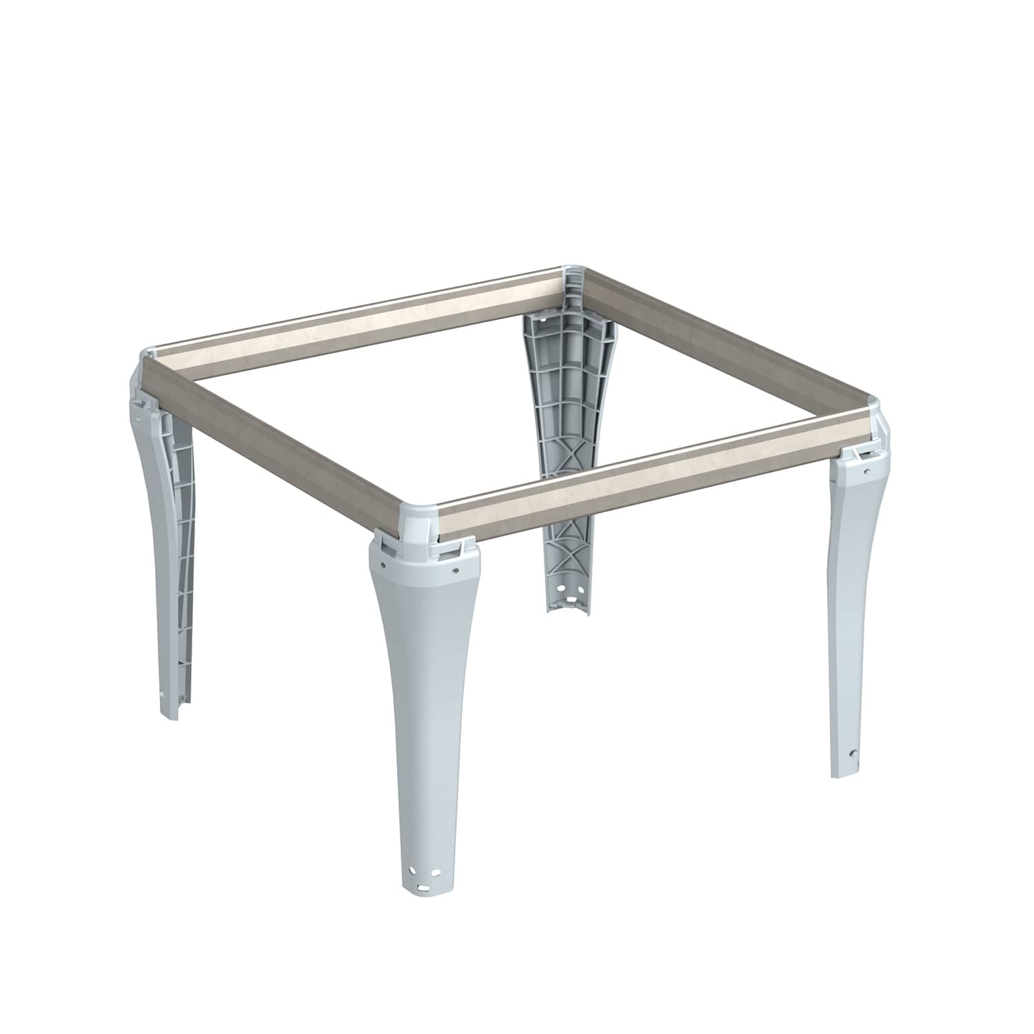 HETTICH Steckbarer Hängerahmen Schreibtischunterschrank, Aluminium Optik, 350x244x350 mm, 9039919