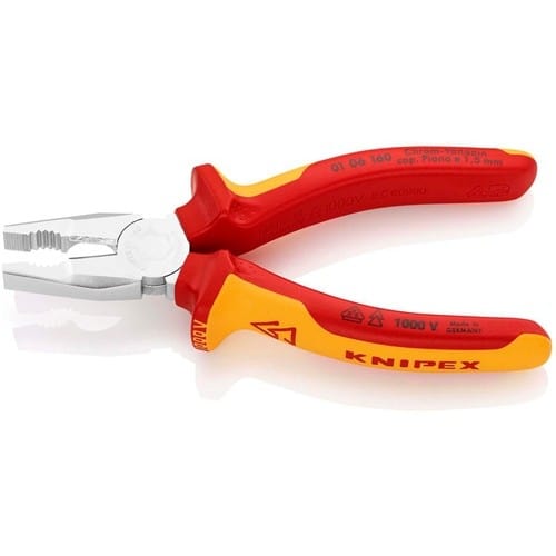 KNIPEX Kombizange L.160mm verchr.Mehrkomp.-Hüllen VDE KNIPEX