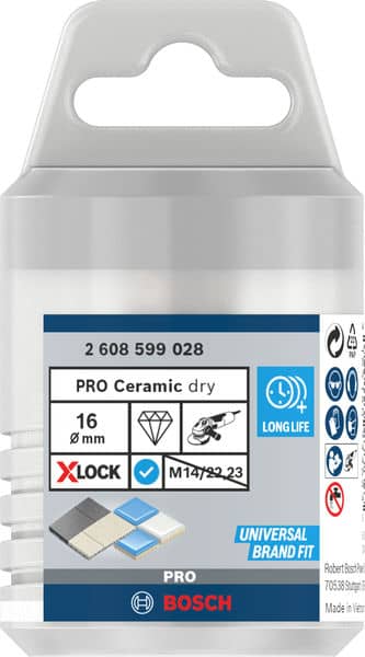 BOSCH Diamanttrockenbohrer X-LOCK Best for Ceramic Dry Speed, 16 x 30 mm