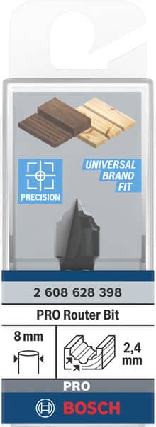 BOSCH Profilfräser H, 8 mm, R1 2,4 mm, D 12,7 mm, L 12,4 mm, G 46 mm