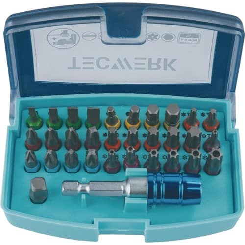 TECWERK Bitsortiment 32-tlg.Schlitz/PH/PZD/TX/TX-BO/6Kt.TECWERK
