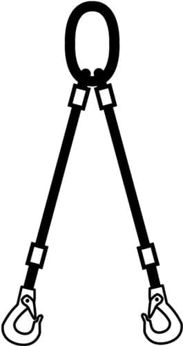 KAYSER Drahtseil-Krangeschirr 2-strängig m.Ovalr.u.2 Ösenh.L1000xD18mm Trgf.3150kg
