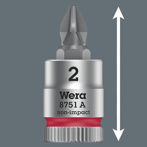 WERA Schraubendrehereinsatz 8751 A Phillips 1/4 Zoll Kreuzschlitz PH PH 1 L.28mm WERA