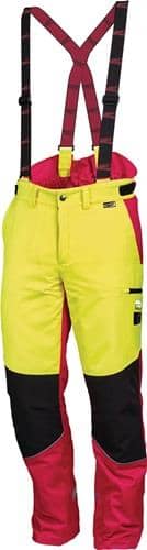 L+D Forstschutzhose Komfort Gr.50 neongelb/rot