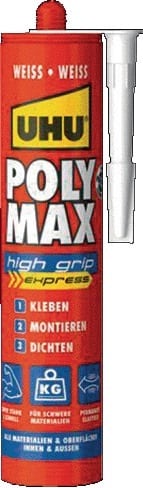 UHU Kleb- u.Dichtstoff POLY MAX 10 SEK SOFORT POWER weiß 440g Kartusche UHU