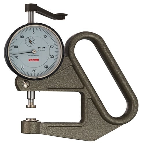 Dickenmessgerät J 50 0-10 mm Ablesung 0,01 mm flach 10=c mm KÄFER