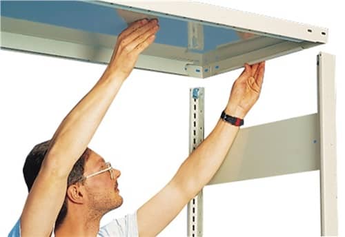META Steckregal H2000xB1000xT400mm Anbauregal 5 Stahlböden Trgf.230kg lichtgrau META