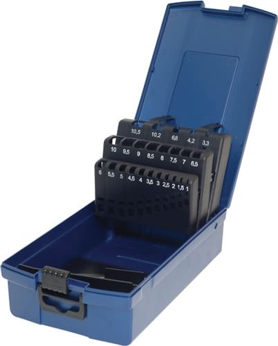 TECWERK Leerkassette f.Spiralbohrer DIN338 Abm.1-10,5mm steig.um 0,5mm 24-tlg.Ku.TECWERK