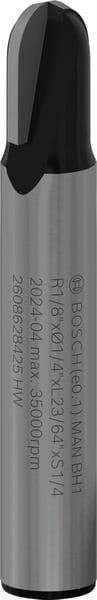 BOSCH Hohlkehlfräser 1/4", R1 3,2 mm, D 9,5 mm, L 9,2 mm, G 40 mm