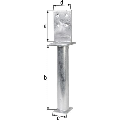 GAH T-Pfostenträger 130x500x80x90mm STA roh TZN GAH