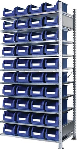 KAPPES Steckregal H2000xB1000xT400mm Anbauregal 10 Stahl-Bd.40xGr.4 blau KAPPES