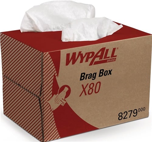 WYPALL Wischtuch WypAll® X80 8279 L.ca.424 mmxB.ca.282mm weiß 1-lagig Box WYPALL